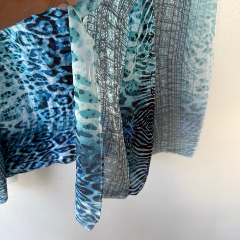 Chico's blue leopard print shawl blouse size XL - Picture 5 of 10